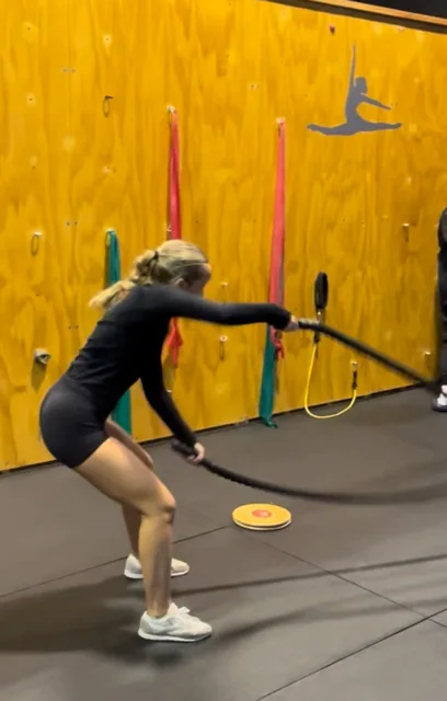 Strength and conditioning with battle ropes at F.I.T