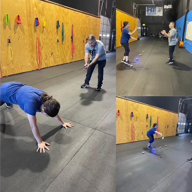 Coached speed, agility and reaction drills at F.I.T